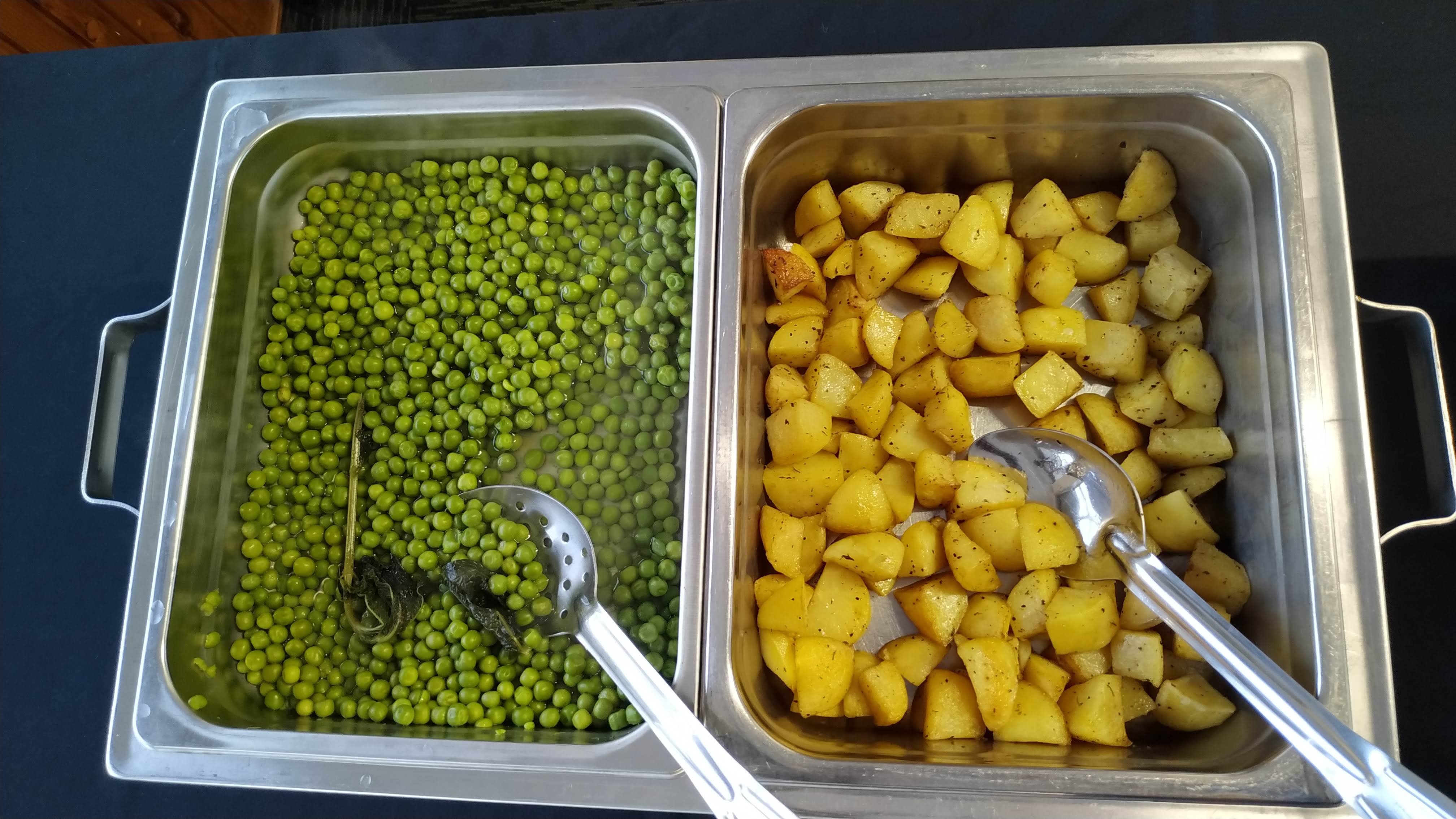 Peas and roast potatoes